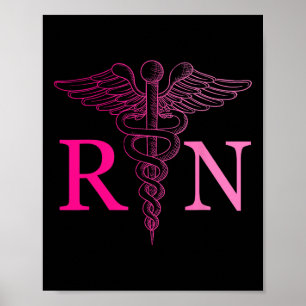 Registrierte Krankenpflege Rosa Rn Nursing Krawatt Poster