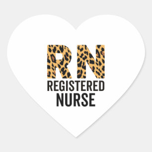 Registrierte Krankenschwester Cheetah Print Nurse Herz-Aufkleber