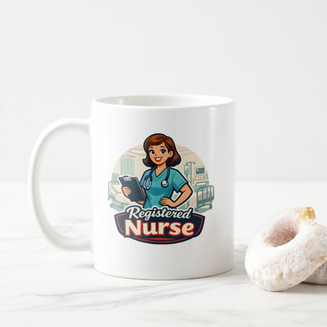 Registrierte Krankenschwester Kaffeetasse (Mit Donut)