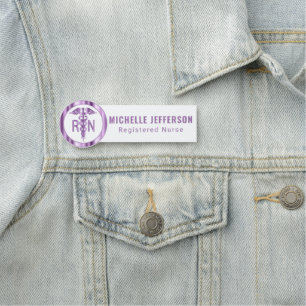 Registrierte Krankenschwester - Lila Logo  Namensschild