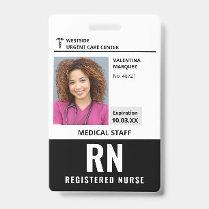 Registrierte Krankenschwester RN Ausweis Foto Logo