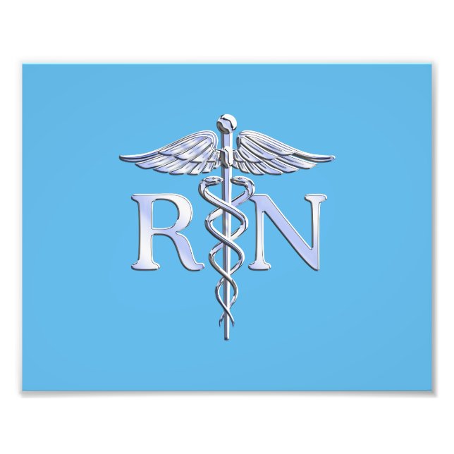 Registrierte Krankenschwester RN Caduceus auf Baby Fotodruck (Vorne)