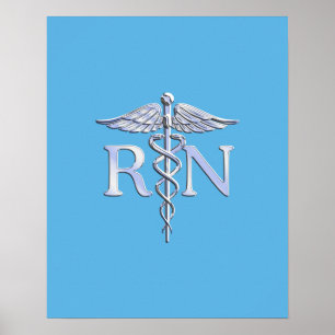 Registrierte Krankenschwester RN Caduceus auf Baby Poster