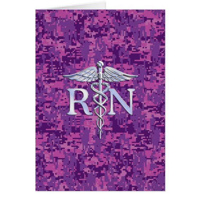 Registrierte Krankenschwester RN Caduceus auf rosa (Vorne)