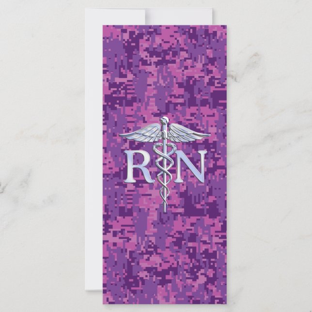 Registrierte Krankenschwester RN Caduceus auf rosa (Vorderseite)