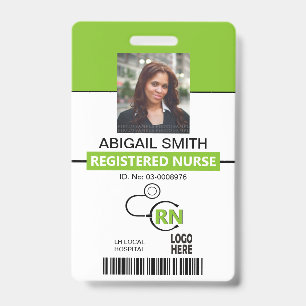 Registrierte Krankenschwester RN limettengrüne Fot Ausweis