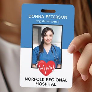 Registrierte Krankenschwester RN Medical Blue Foto Ausweis