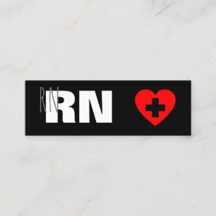 Registrierte Krankenschwester RN Medical Red Heart Mini Visitenkarte
