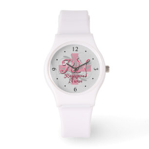 Registrierte Krankenschwester RN, rosa QuerWirbel Armbanduhr