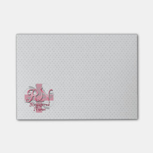 Registrierte Krankenschwester RN, rosa QuerWirbel Post-it Klebezettel