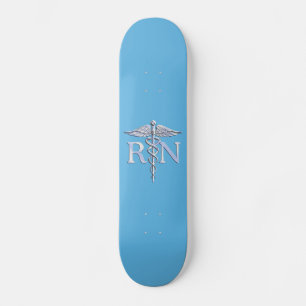 Registrierte Krankenschwester RN Silver Caduceus a Skateboard