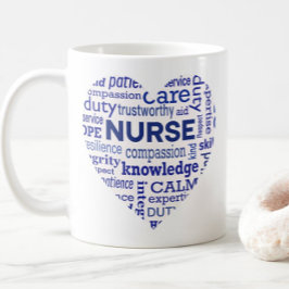Registrierte Krankenschwester RN Typografie Herz S Kaffeetasse