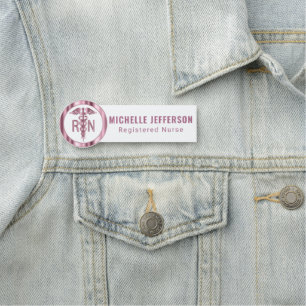 Registrierte Krankenschwester - Rosa Logo Namensschild