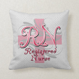 Registrierte Krankenschwester, rosa QuerWirbel Kissen