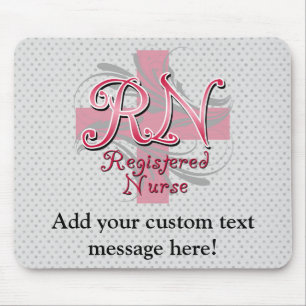 Registrierte Krankenschwester, rosa QuerWirbel Mousepad