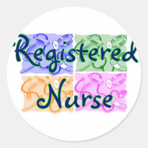 Registrierte Krankenschwester-T - Shirts u. Runder Aufkleber