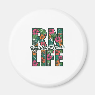 Registrierte Pflegefachfrau RN Life Floral Vektor Magnet