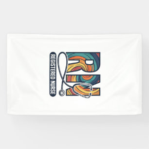 Registrierte Pflegefachfrau RN Vintage-Regenbogen- Banner