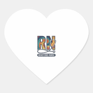 Registrierte Pflegefachfrau RN Vintage-Regenbogen- Herz-Aufkleber