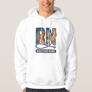 Registrierte Pflegefachfrau RN Vintage-Regenbogen- Hoodie