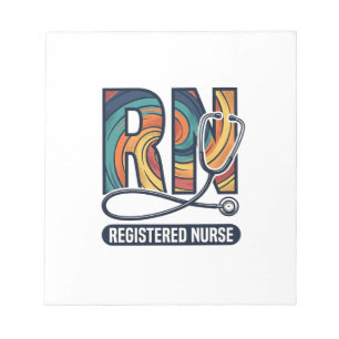Registrierte Pflegefachfrau RN Vintage-Regenbogen- Notizblock