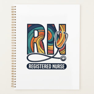 Registrierte Pflegefachfrau RN Vintage-Regenbogen- Planer
