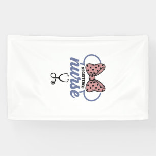 Registrierte Pflegekraft Bogen Stethoskop Vintage Banner