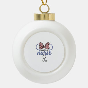 Registrierte Pflegekraft Bogen Stethoskop Vintage  Keramik Kugel-Ornament