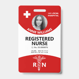 Registrierte Pflegekraft Caduceus und Logo rotes F Ausweis