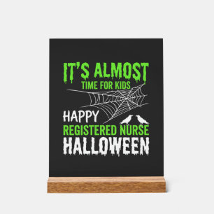 Registrierte Pflegekraft Halloween Spinnennetz und Acrylschild