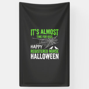 Registrierte Pflegekraft Halloween Spinnennetz und Banner