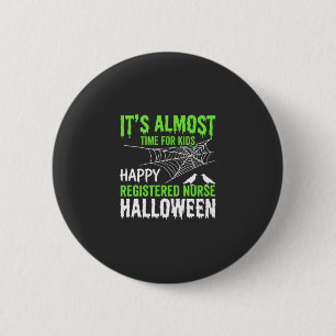 Registrierte Pflegekraft Halloween Spinnennetz und Button