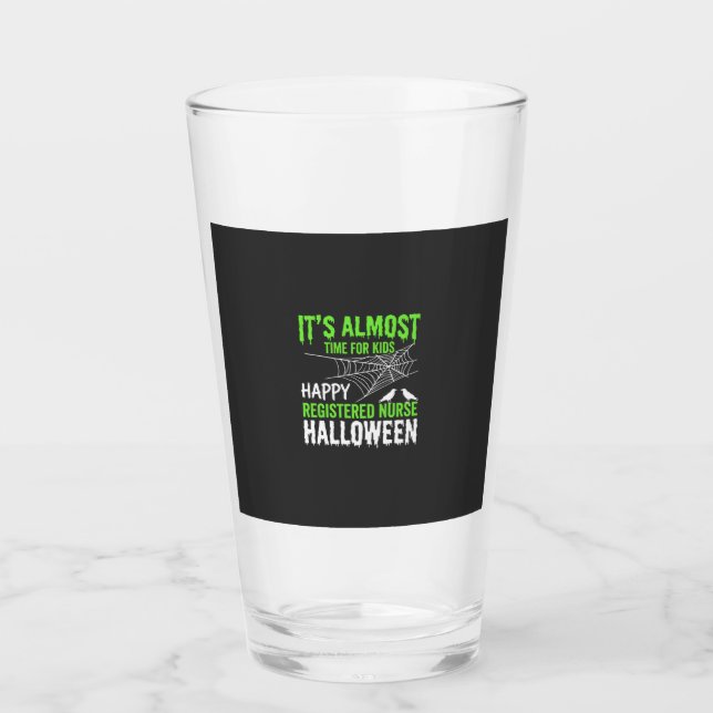 Registrierte Pflegekraft Halloween Spinnennetz und Glas (Vorderseite)