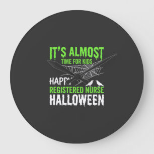 Registrierte Pflegekraft Halloween Spinnennetz und Große Wanduhr