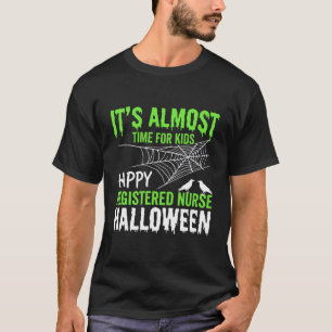 Registrierte Pflegekraft Halloween Spinnennetz und T-Shirt