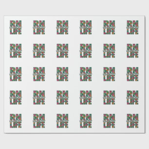 Registrierte Pflegekraft RN Life Floral Vektor Des Geschenkpapier