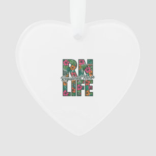 Registrierte Pflegekraft RN Life Floral Vektor Des Ornament