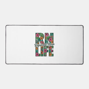 Registrierte Pflegekraft RN Life Floral Vektor Des Schreibtischunterlage
