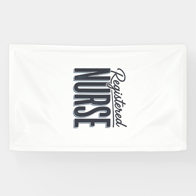 Registrierte Pflegekraft Skript-Typografie Vektor- Banner (Horizontal)