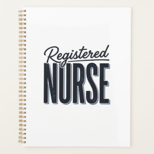 Registrierte Pflegekraft Skript-Typografie Vektor- Planer