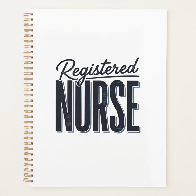 Registrierte Pflegekraft Skript-Typografie Vektor- Planer (Vorderseite)