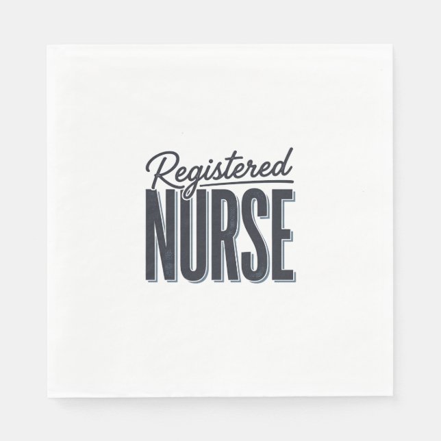Registrierte Pflegekraft Skript-Typografie Vektor- Serviette (Vorderseite)
