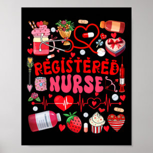 Registrierte Pflegekraft Valentinstag Pflegekraft Poster