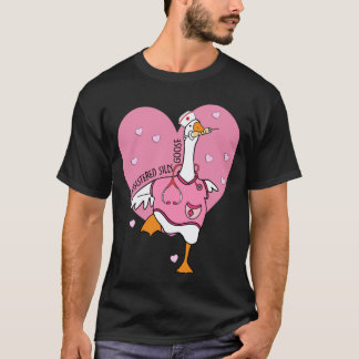 Registrierte Verrückte Gans Krankenschwester Herz T-Shirt