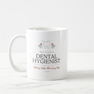 Registrierte Zahnarzthelferin Florale Typografie Kaffeetasse