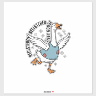 Registriertes Silly Goose Vintage Vector-Shirt-Des Aufkleber