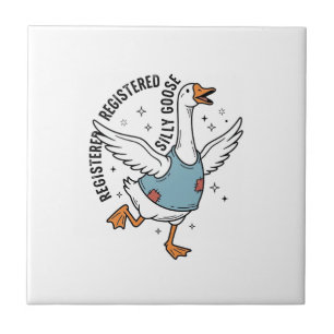 Registriertes Silly Goose Vintage Vector-Shirt-Des Fliese