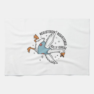 Registriertes Silly Goose Vintage Vector-Shirt-Des Geschirrtuch