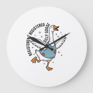 Registriertes Silly Goose Vintage Vector-Shirt-Des Große Wanduhr