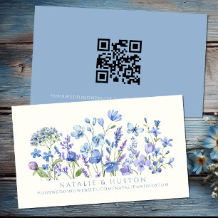 Registrierung des Brautparty "Blue Wildblume QR Co Begleitkarte